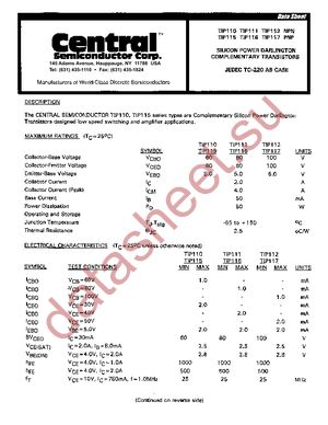 TIP116 LEADFREE datasheet  